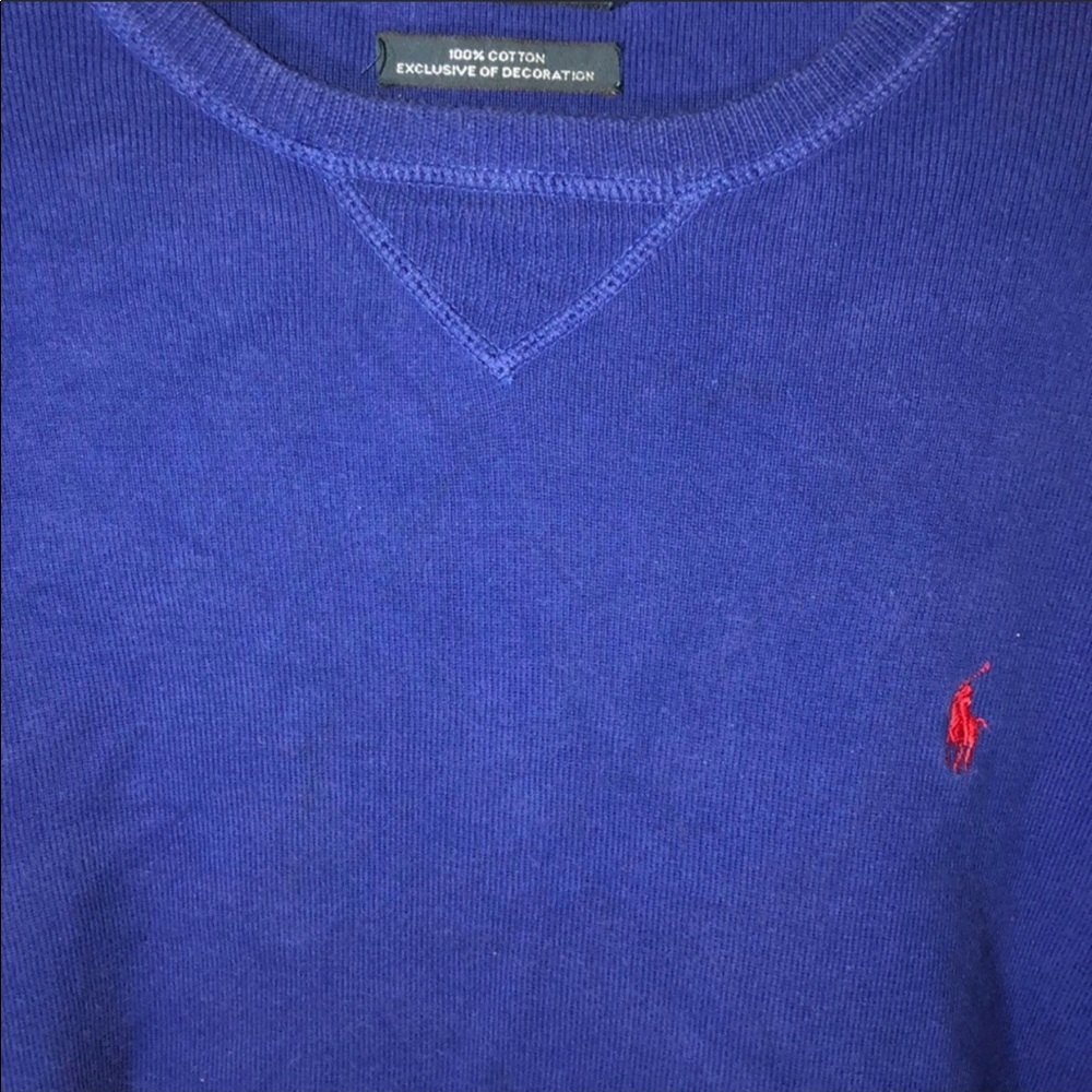 Royal blue Polo sweater.
